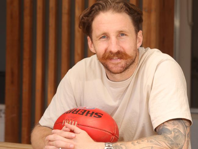 Retried Geelong defender Zach Touhy thought the approach to appear the reality series was misdirected promotional spam. Picture: Alison Wynd