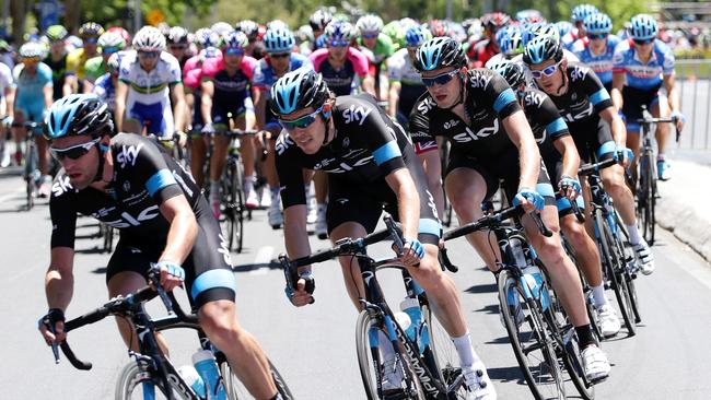 Tour Down Under - Stage 6 - Adelaide Street Circuit. Sky Train. PIC SARAH REED.