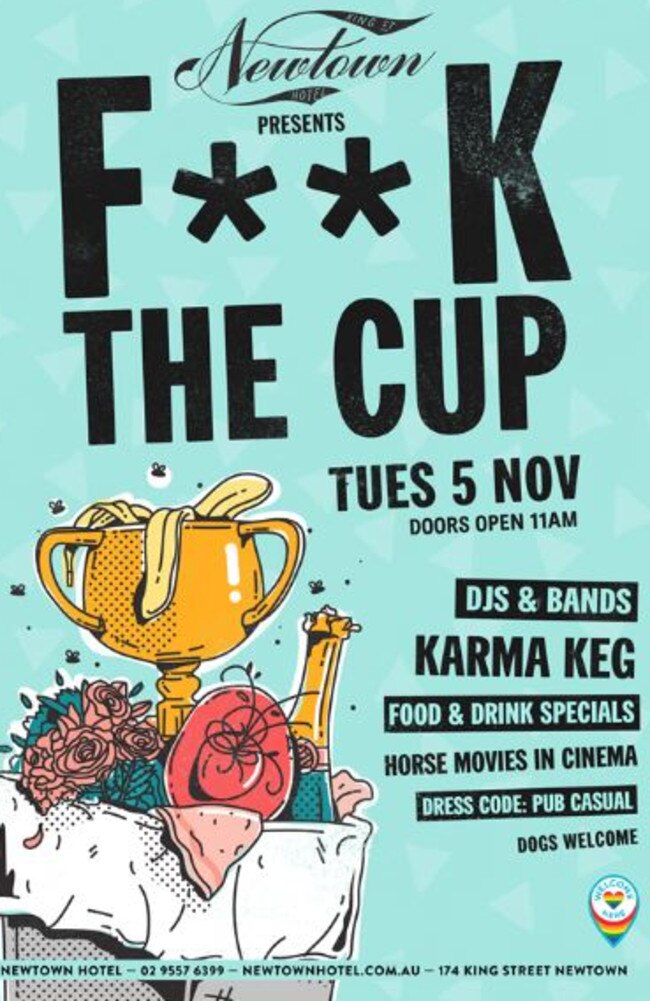 An anti Cup event is to be held at Sydney's Newtown Hotel.