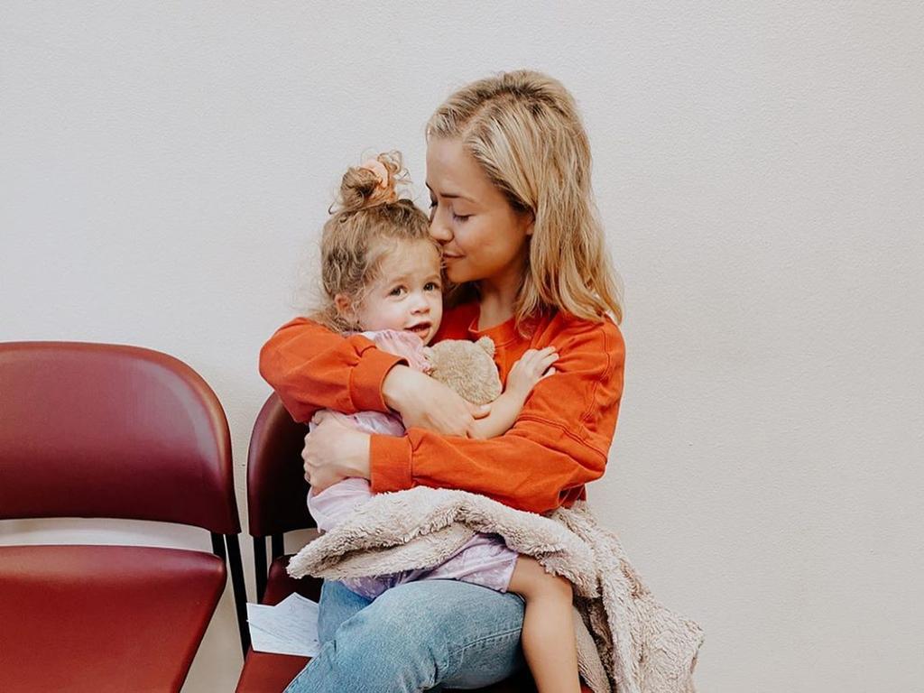 Over the next few weeks Ashley documented Stevie’s condition on Instagram, writing that her little girl was a ‘tough cookie’ despite her declining health. Picture: Instagram.