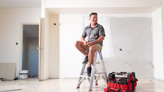 Multibuild Homes builder Phillip Hoare is delighted at the Federal Government's new $668million HomeBuilder stimulus scheme, and will now have enough new projects to last the company 12-18 months. He is pictured here on one of his build sites in Northcrest, Berrimah. Picture: Che Chorley