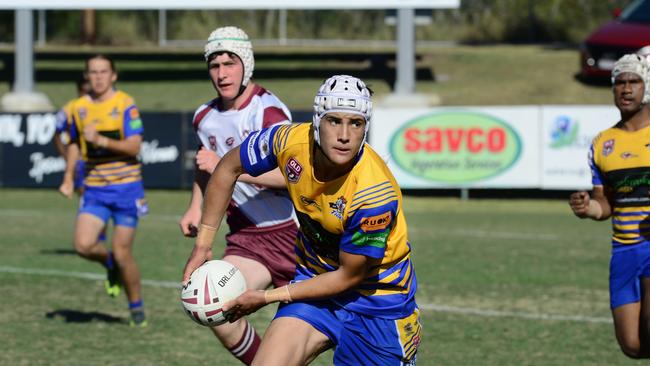 U17 Development Competition Grand Final between Norths Gold Vs Fassifern Bombers at North Ipswich Reserve. Norths player Jordan Carriera.