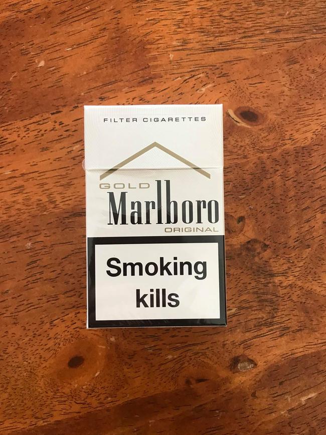 A packet of Marlboro Gold cigarettes, also purchased from the Blair Athol store. Picture: Supplied