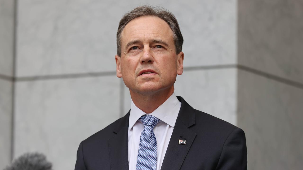 Greg Hunt joined the Prime Minister at the press conference in Canberra. Picture: NCA NewsWire/Gary Ramage