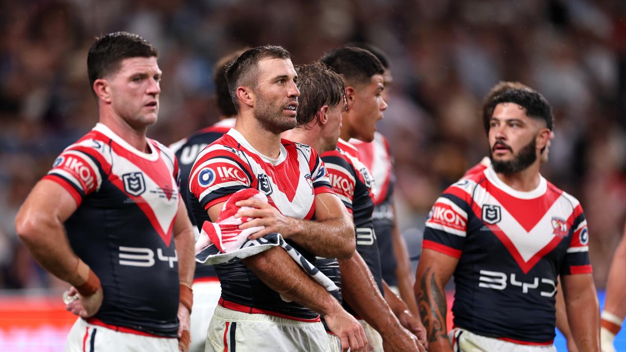 History says the Roosters cannot win the comp after they conceded 50 points. Picture: Cameron Spencer/Getty Images