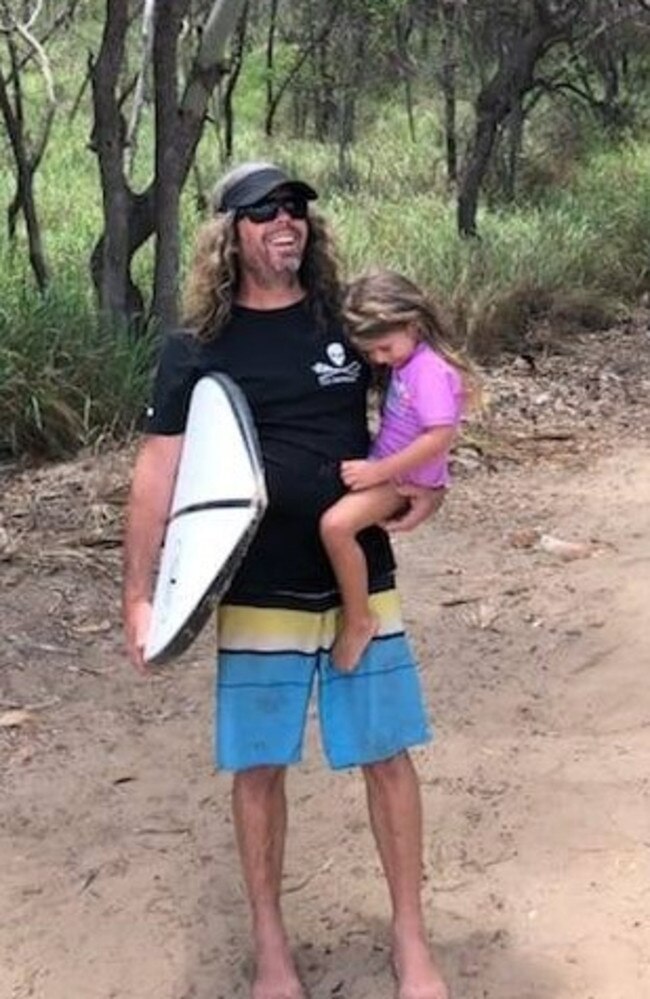 Mark 'Pothead' Wetzler, who was a keen surfer, pictured with daughter Lakey.