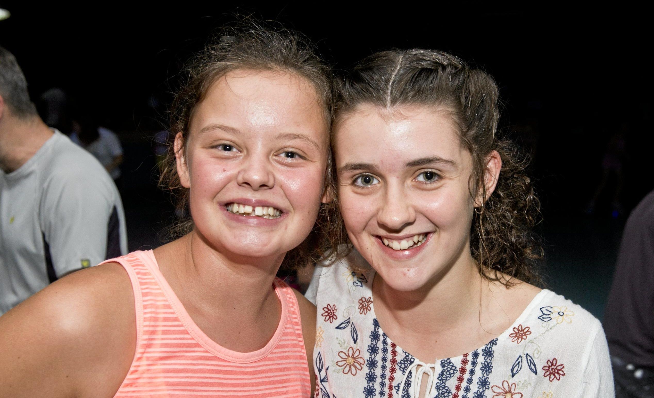 ( From left ) Natalie Bullpit and Marissa Cumming at Skate City. Sunday, 28th Jan, 2018. Picture: Nev Madsen