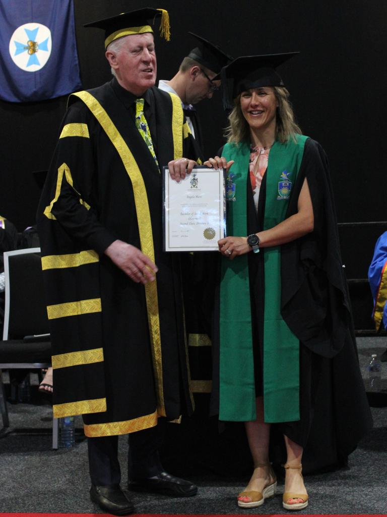 Angela Mare graduated with a Bachelor of Social Work (Honours) at the CQUniversity graduation ceremony in Bundaberg on December 14, 2023.