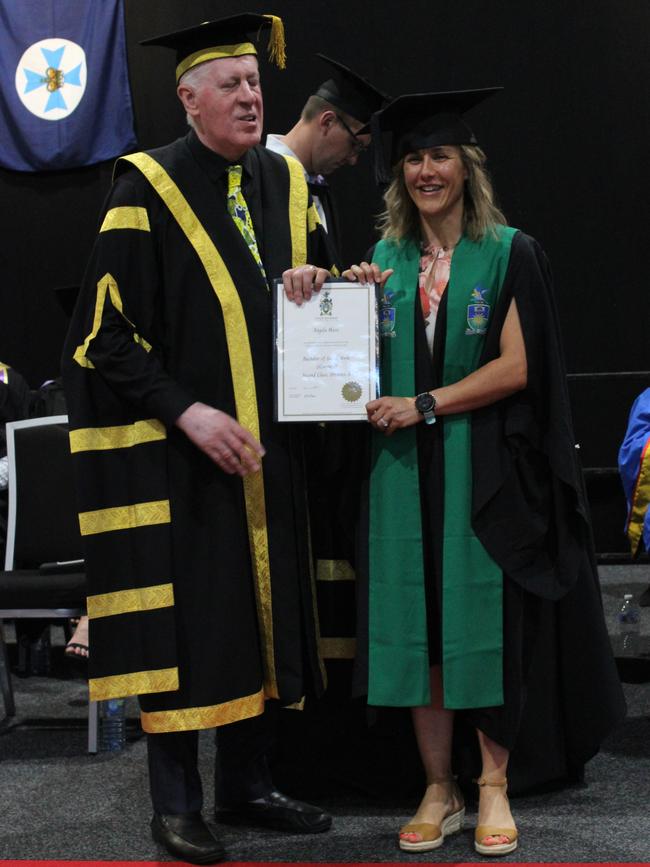 Angela Mare graduated with a Bachelor of Social Work (Honours) at the CQUniversity graduation ceremony in Bundaberg on December 14, 2023.
