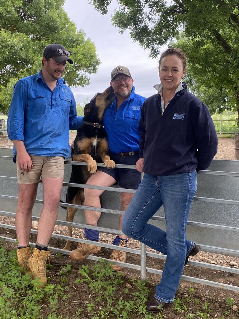 James, Andrew and Sue Russell from Rutherglen with their dog Tess.