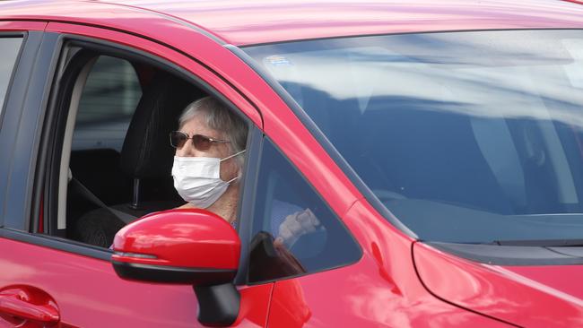 Margo from Whitfield getting ready to get tested. Picture: Brendan Radke