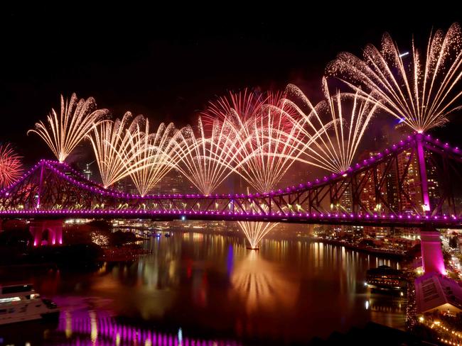 Fireworks at RiverFire from Howard Smith wharves, City, on Saturday 2nd September 2023 - Photo Steve Pohlner