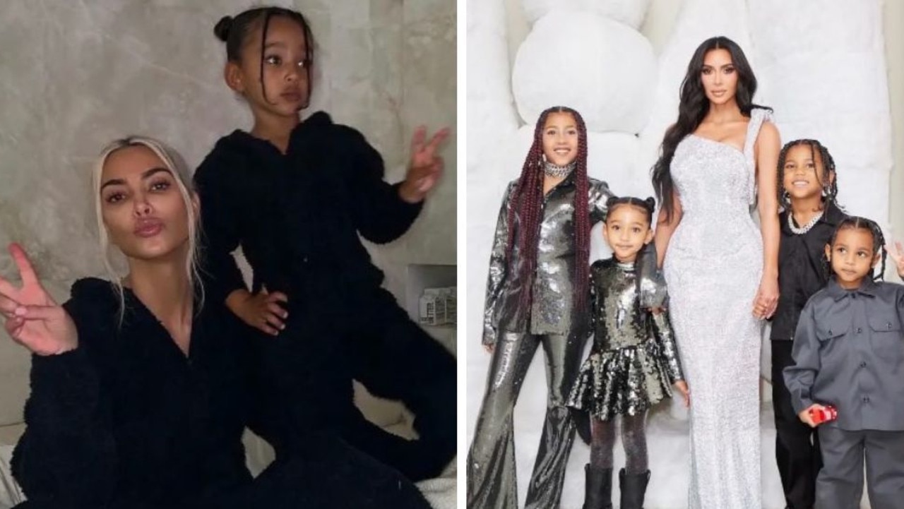 Kim Kardashian with her children North, Saint, Chicago and Psalm. Picture: Kim Kardashian/Instagram