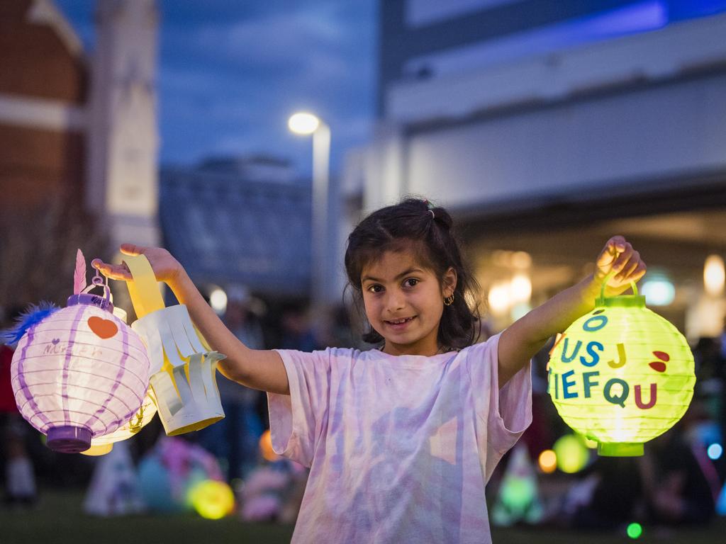 Vian Zandinan is ready to join Multicultural Australias Luminous Lantern Parade, Saturday, August 12, 2023. Picture: Kevin Farmer