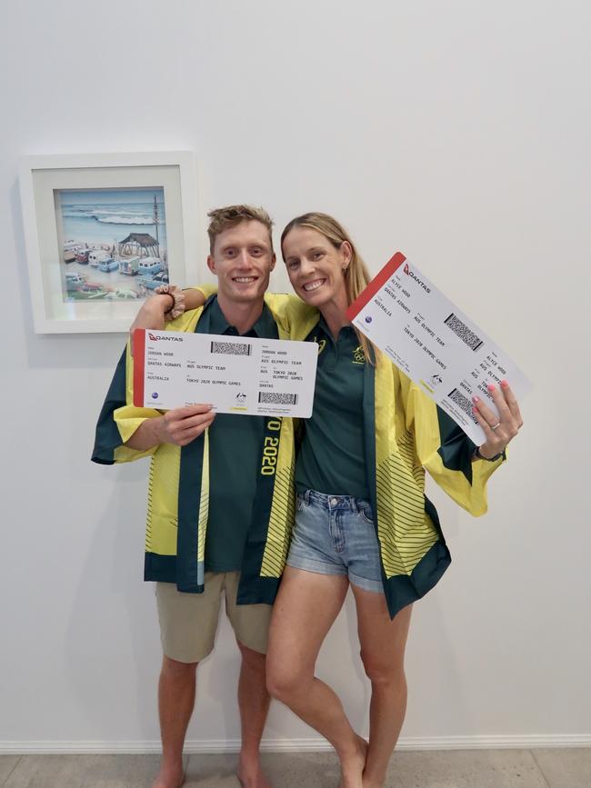 Gold Coast Olympic kayakers Jordan Wood and Alyce Wood celebrate their Tokyo Games selection. Picture: SUPPLIED