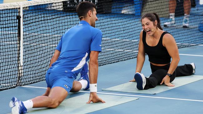 Georgia Godwin had a blast taking Novak through stretches on court. Picture: Mark Stewart