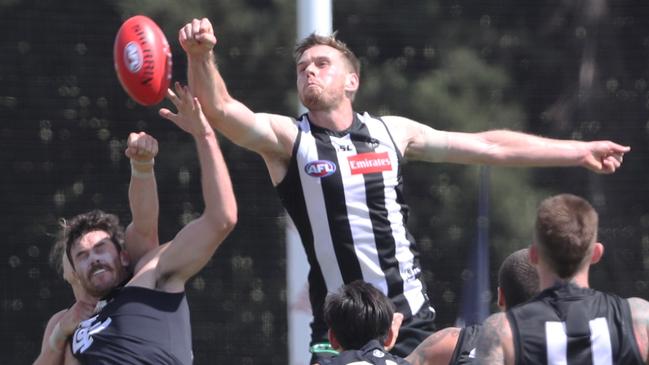 Recruit Jordan Roughead could push Tyson Goldsack out of the Pies’ team. Picture: AAP