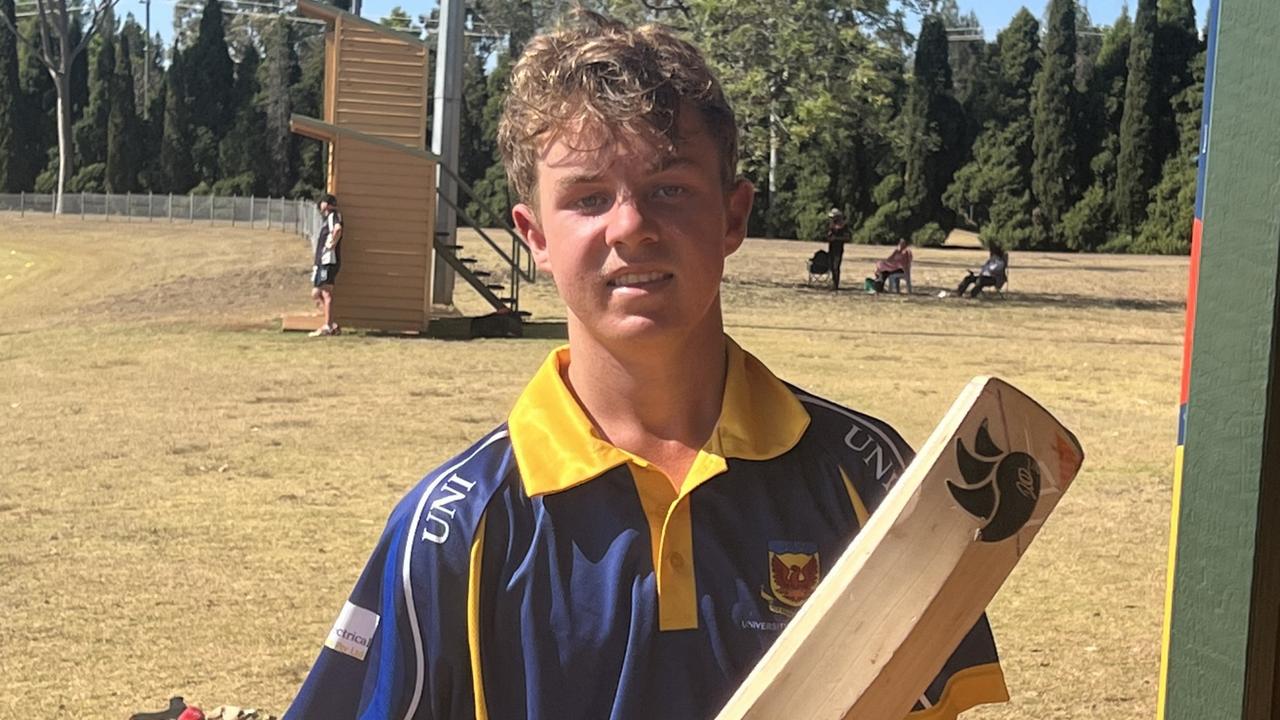 University opener Cooper Webster after scoring a century.