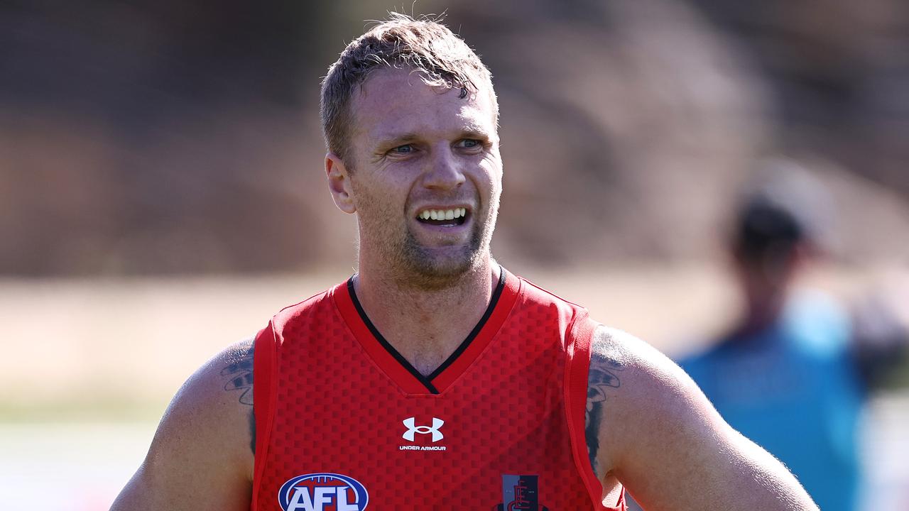 MELBOURNE . 08/02/2023. AFL. Essendon training at Tullamarine. Jake Stringer of the Bombers during todays intra club practise match . Pic: Michael Klein