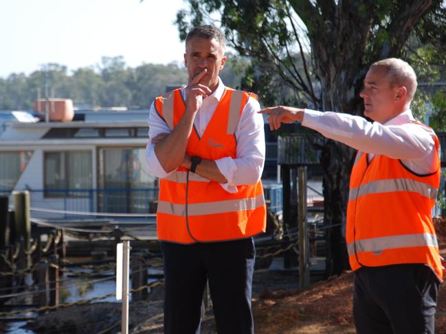 Premier Peter Malinauskas and SES chief executive Chris Beattie