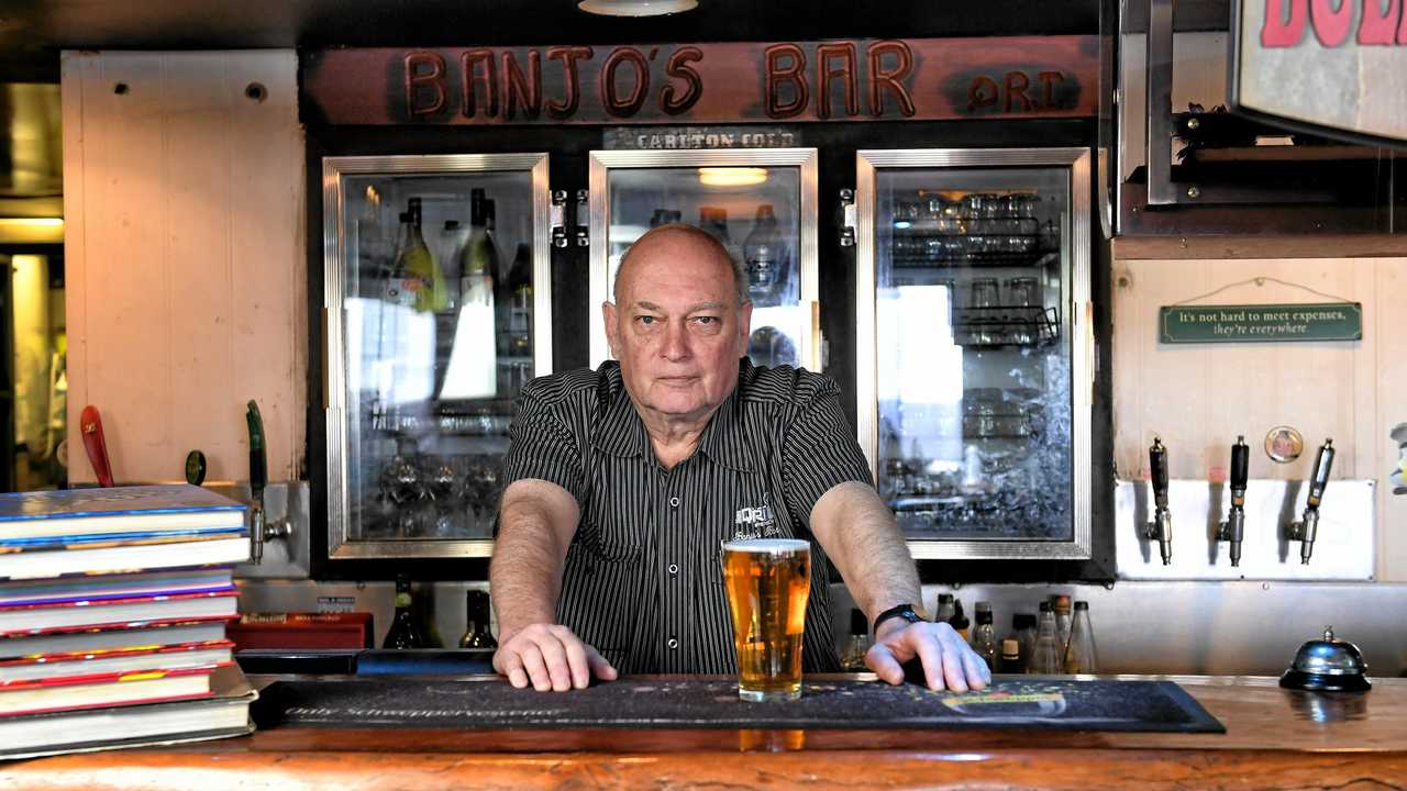 STILL HERE: Banjo's Bar volunteer manager Craig Dora wants everyone to know the bar is still open amid all the construction. Picture: Rob Williams