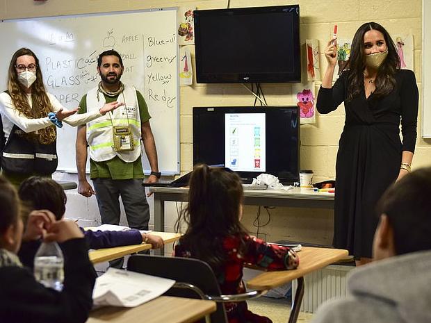 Meghan pictured visiting the Joint Base McGuire-Dix-Lakehurst in New Jersey. Picture: Sgt Jake Cartier/Task Force Liberty Public Affairs