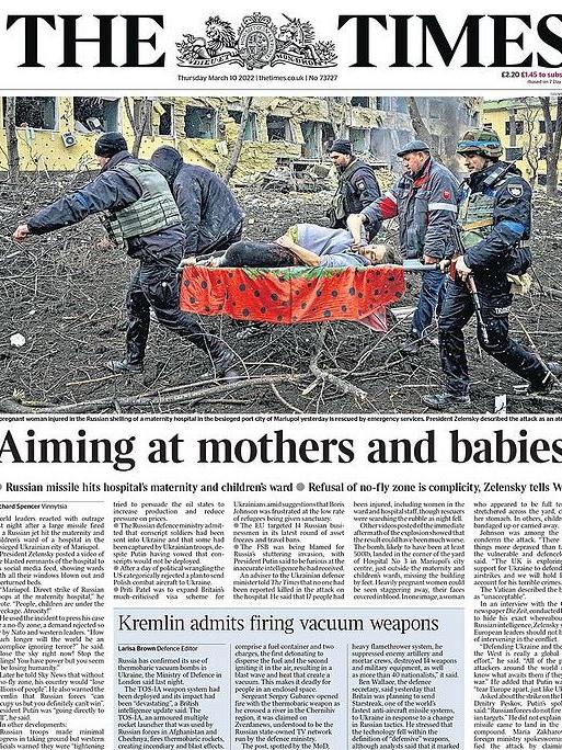 The mother on the cover of The London Times.