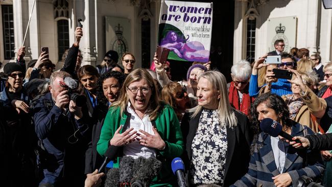 Susan Smith (L) and Marion Calder, directors of 'For Women Scotland' speak to the media outside the Supreme Court. Picture: Dan Kitwood/Getty Images