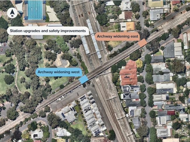 An aerial view of the newly proposed Goodwood underpass bikeway redesign. Picture: Supplied