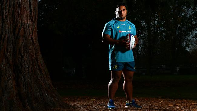 Taniela Tupou of Australia poses for a portrait prior to a training session in London.