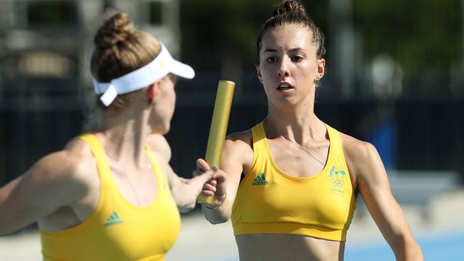 Jessica Thornton trains with the Australian athletics team in Bradenton. Picture: Adam Head