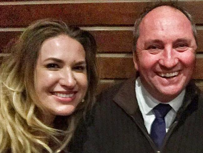 Deputy Prime Minister Barnaby Joyce with his girlfriend and former staffer, Vikki Campion. Picture: Supplied