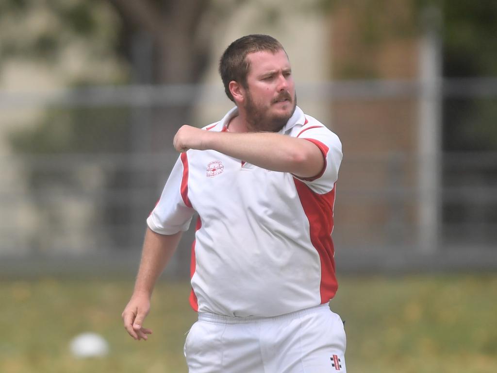 Chris Cleaver celebrates the wicket of Jake Kroehnert at McKittrick Park