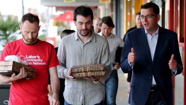 Now Premier of Victoria, Daniel Andrews, visits Campaign Volunteers on the peninsula during the last days of the 2014 election.