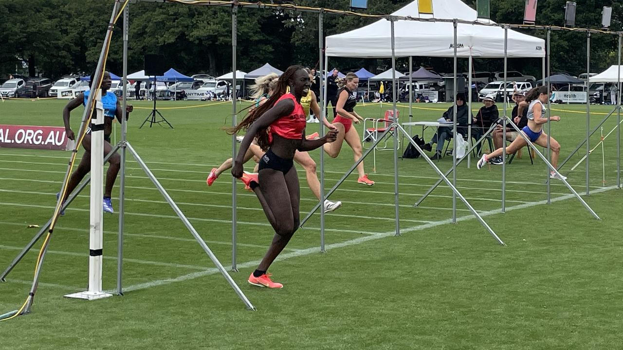 Nyajima Jock wins her semi-final at the Ballarat Gift. Picture: Shane Jones.