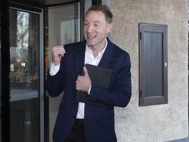 Former leader of the opposition David Speirs leaves the ABC building in Collinswood. 9th August 2024. Picture: Brett Hartwig