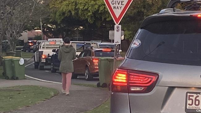 Traffic is crawling at Buderim's main street as of 5pm.