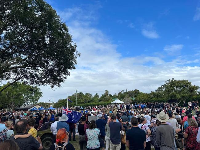 The main Anzac Day service in Hervey Bay.