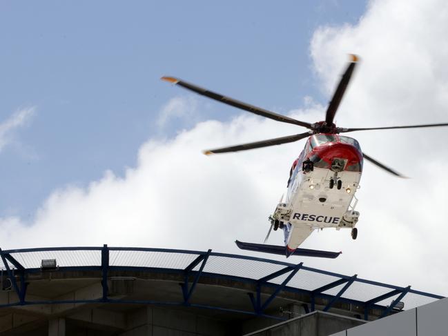 Generic photo of a Rescue Helicopter landing at the RBWH Hospital, Heston,  on Saturday 25th January 2025 - Photo Steve Pohlner