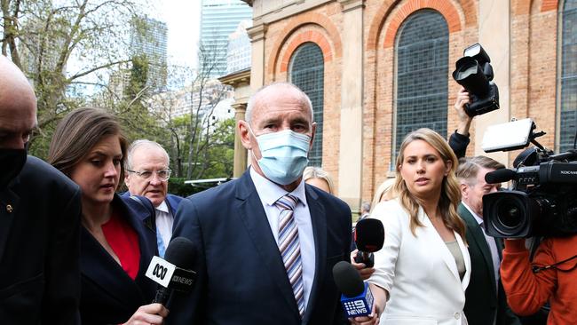 Chris Dawson arrives at the Supreme Court in Sydney to learn his fate. Picture NCA Newswire/ Gaye Gerard.