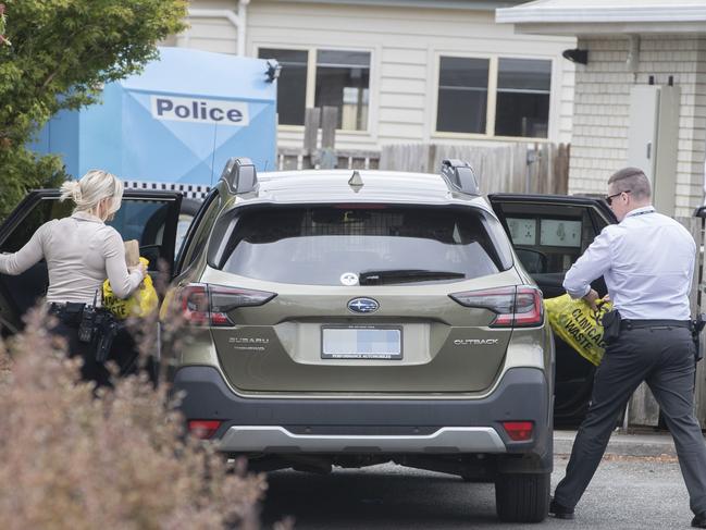 Police at the scene of sudden death, Walker St, Sorell. Picture: Chris Kidd