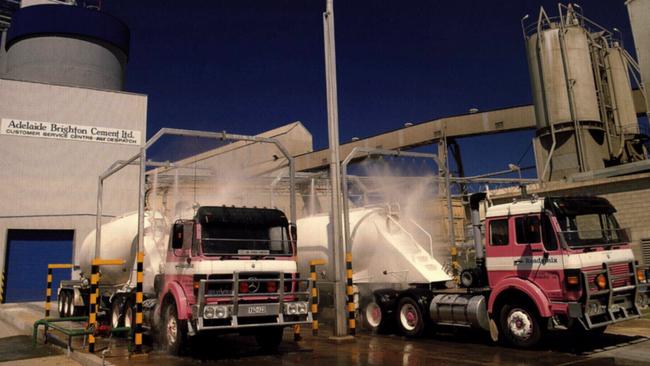 Trucks at an Adelaide Brighton cement operation.