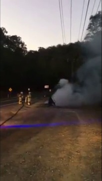 A boat and trailer set alight at Mount Tamborine on the Gold Coast.