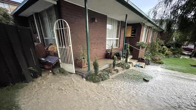 Margaret and Philip Powe (Powe) of Berriedale had flood water inundate their entire home during the recent heavy rain in Hobart and have lost everything that was in the house. Picture: Janette Good