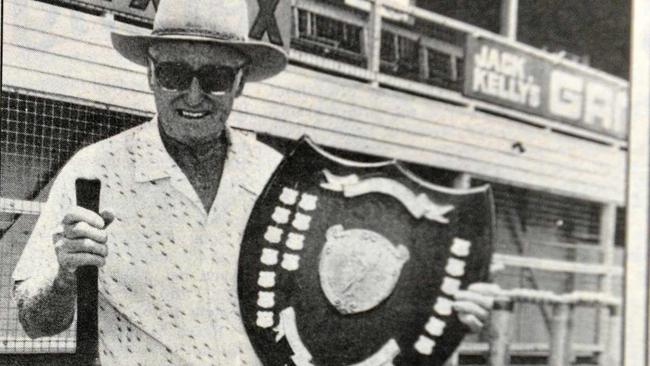 FLASHBACK SPORT:  Gympie Cricket Association president Jim Geiger with the Gympie Estates Shield, brought back to Gympie by the city's cricketers on Sunday. Geiger is now looking for somewhere to hang the Shield.  Gympie secured the Gympie Estates Shield from Bundaberg in the 55 over match played at Bundaberg's on Sunday.    The Gympie Times, Tuesday, January 17, 1989. Picture: Contributed