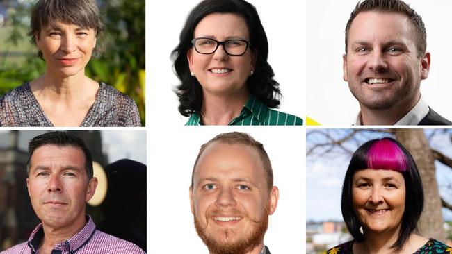 DIVISION 3: Clockwise from top left: Tracey Nayler; Marnie Doyle (Incumbent); David Box; Danielle Mutton; Andrew Fechner (Incumbent); Andrew Antonioll.