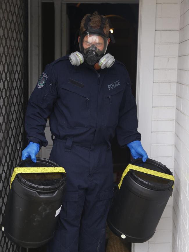 Search warrant issued at a Bondi Beach property following the men’s arrest. Picture: NSW Police