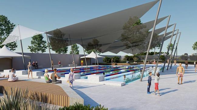 A concept design of Guildford’s 25m outdoor pool.