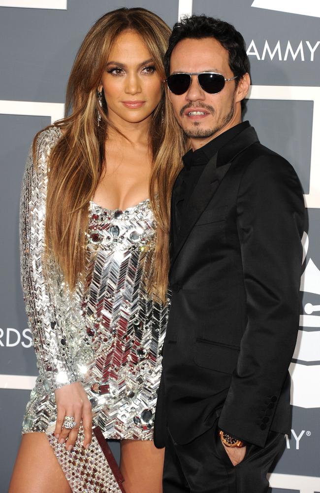 Jennifer Lopez and Marc Anthony at the 2011 Grammy Awards.