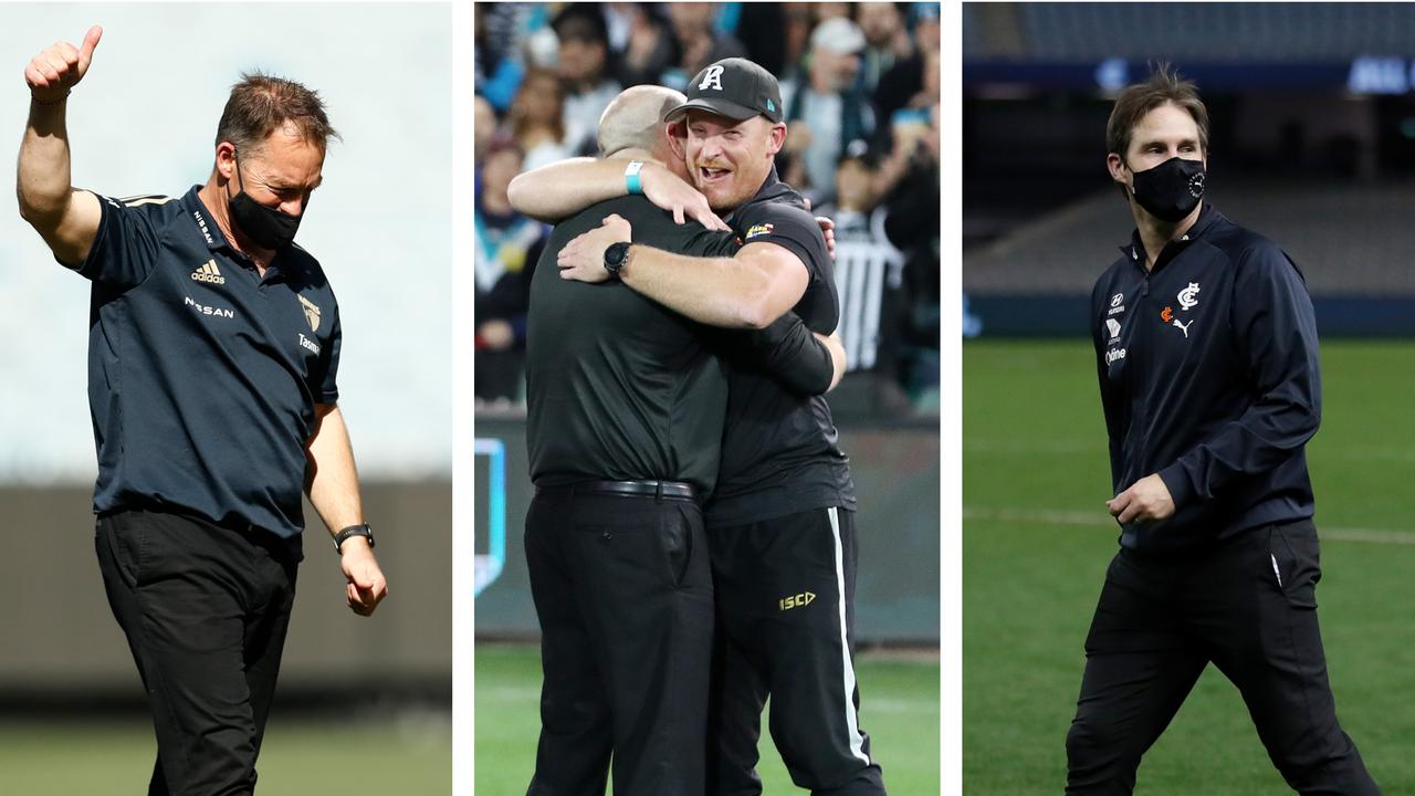 107 days of Carlton chaos: Alastair Clarkson, Michael Voss and David Teague.